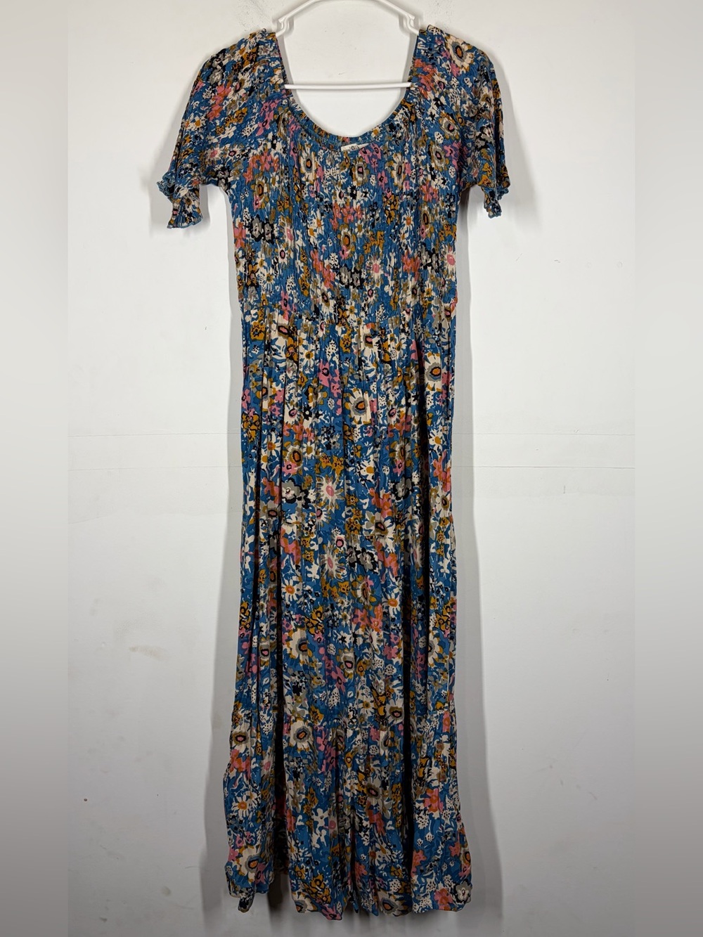 Natural Life Smocked Floral Maxi Dress Size L/XL